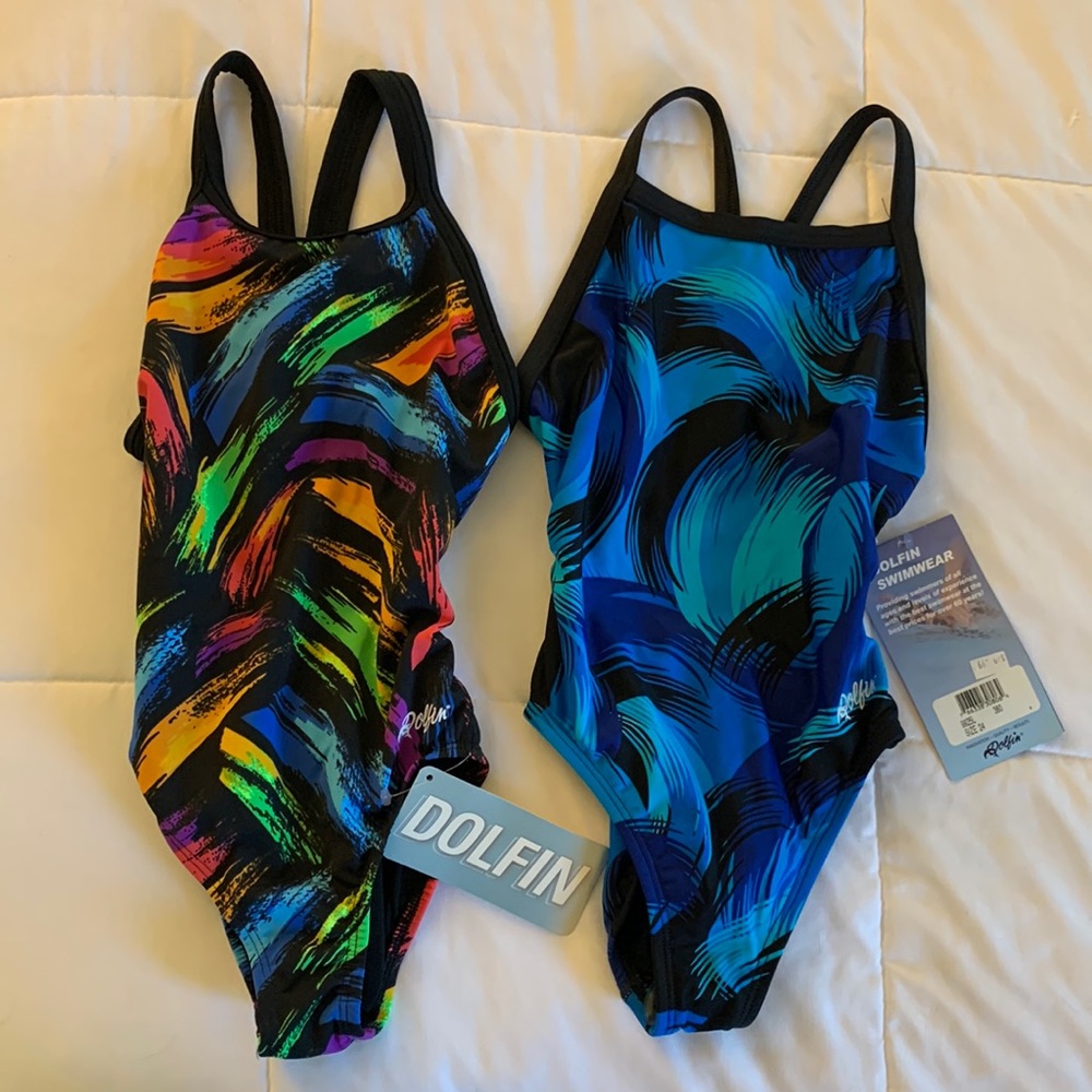 Set of 2 size 24 girls one piece bathing suits